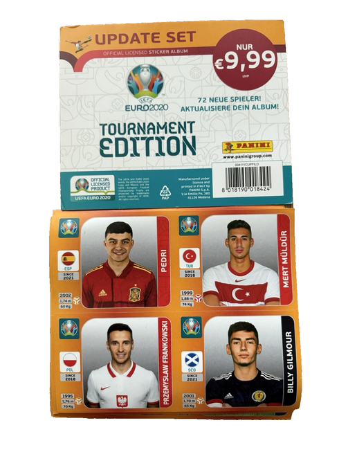 Panini EURO 2020 Tournament Edition – Update Set – 72 Sticker – Neu