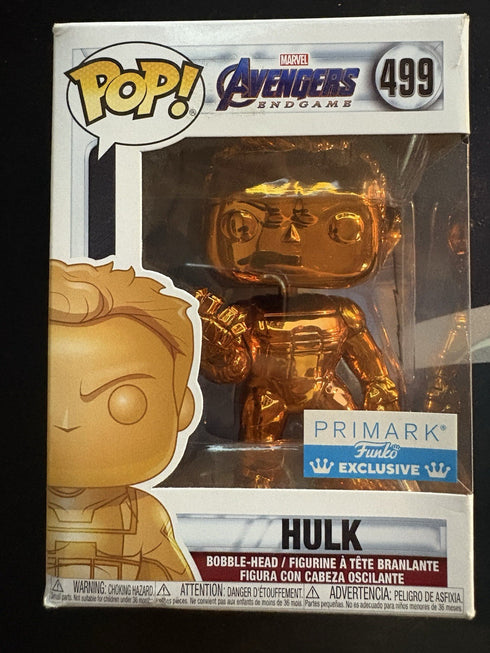 Funko Pop! Marvel #499 Avengers Endgame Hulk Orange Chrome Primark Exclusive
