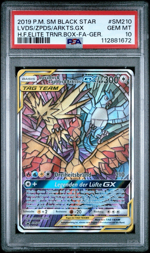 PSA 10 Lavados Zapdos Arktos GX SM210 – Pokémon Tag Team Deutsch – GEM MINT